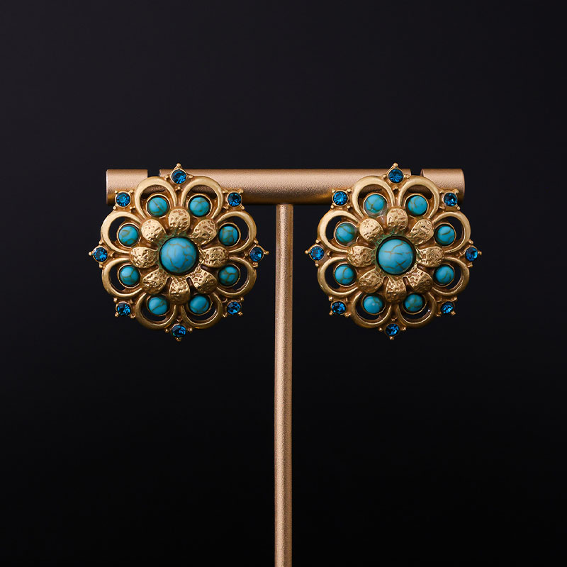 Vintage Turquoise Earrings - Norns and Yggdrasil