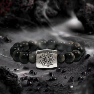 Anahata - Harmony Whisper Silver Obsidian Bracelet