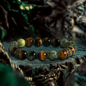 Sólarfrí Bracelet - Tiger's Eye & Grass Turquoise Beads