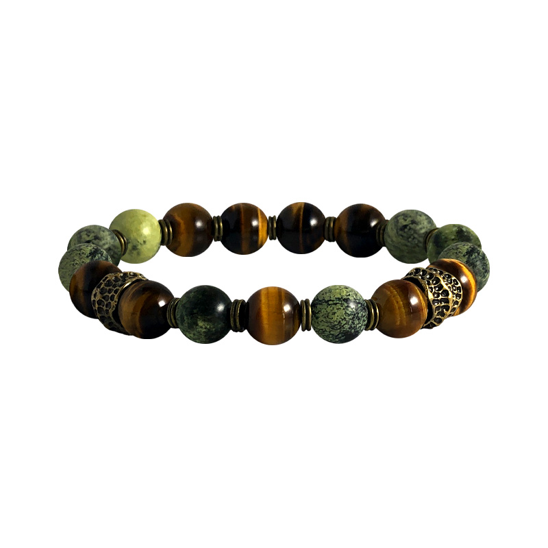 Sólarfrí Bracelet - Tiger's Eye & Grass Turquoise Beads