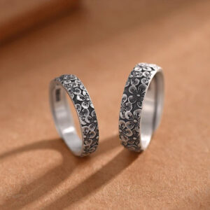 Floral Symphony Couple Rings
