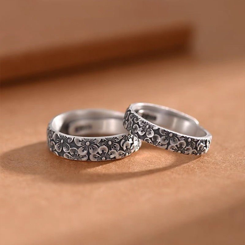 Floral Symphony Couple Rings