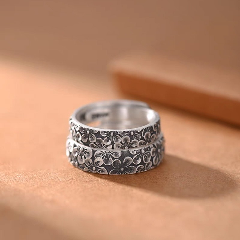 Floral Symphony Couple Rings