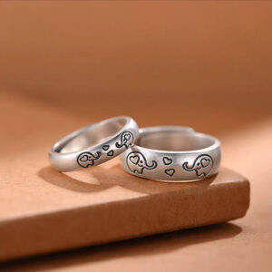 Heart to Heart Couple Rings