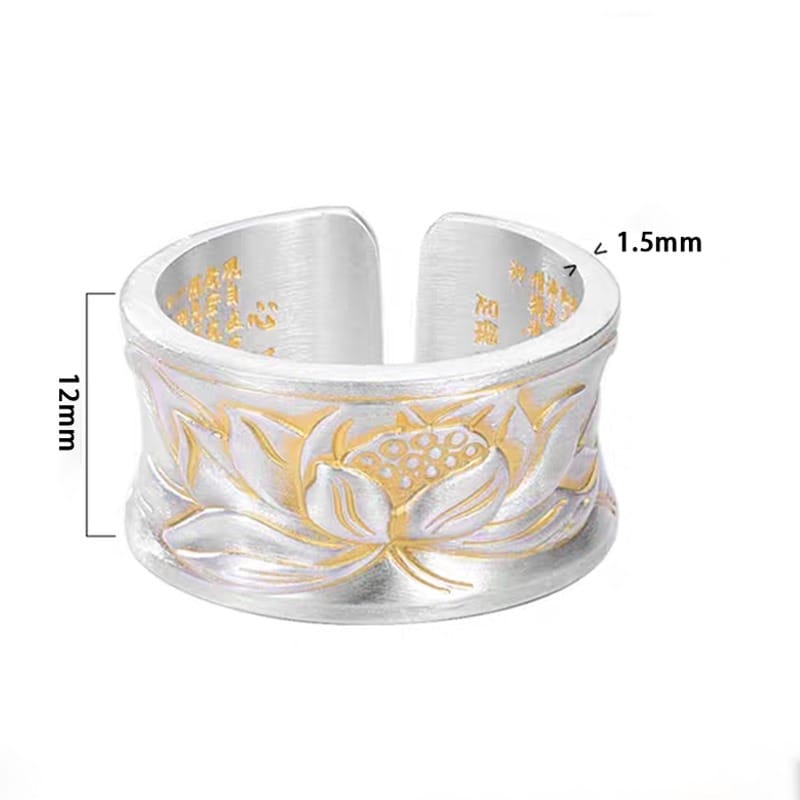 Lotus & Heart Sutra Ring