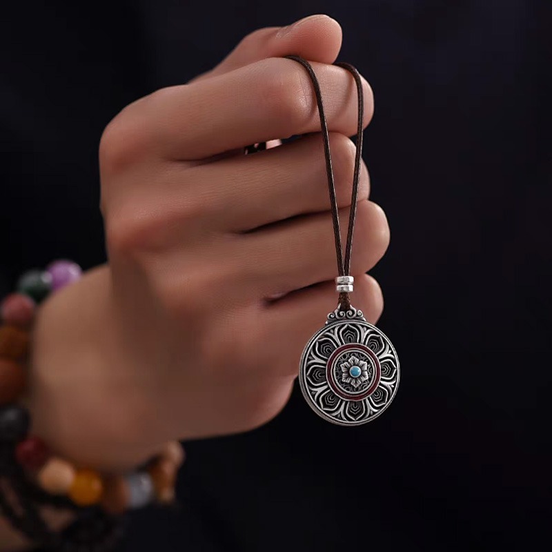 Lucky Eight Treasures Compass Necklace