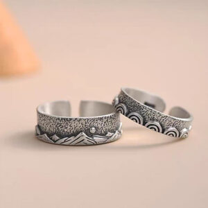 Mountain Vow & Ocean Promise Couple Rings