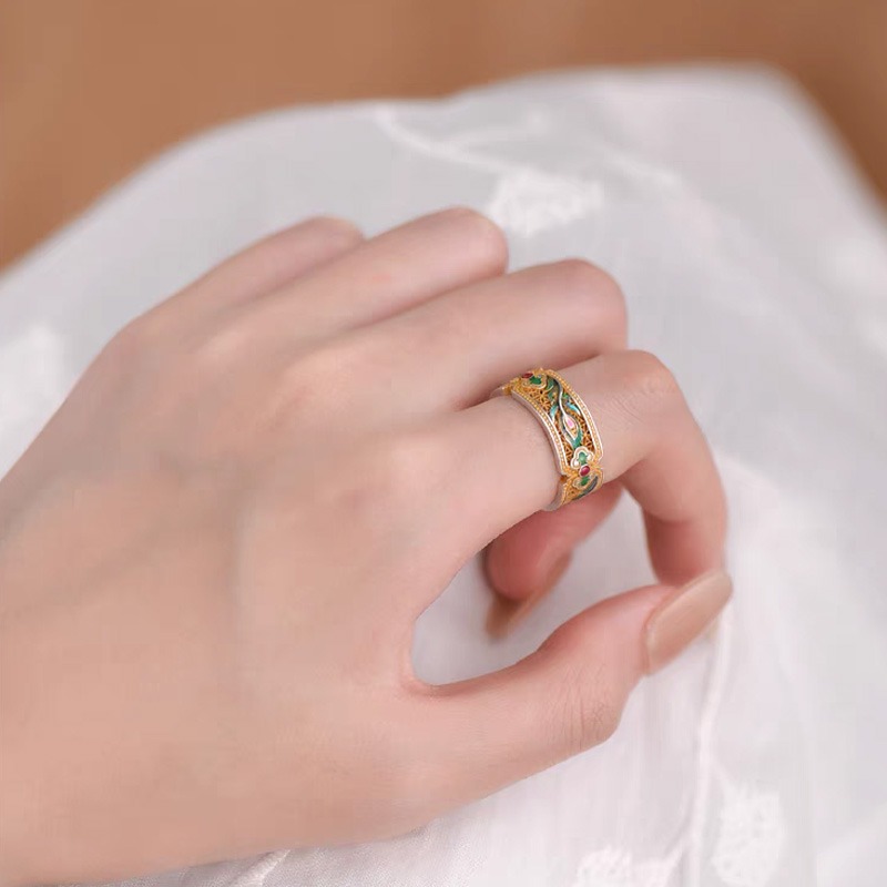 Phoenix Feather Ring - Where rebirth glows eternal