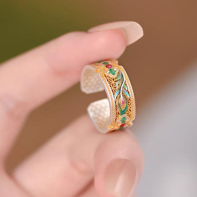 Phoenix Feather Ring - Where rebirth glows eternal