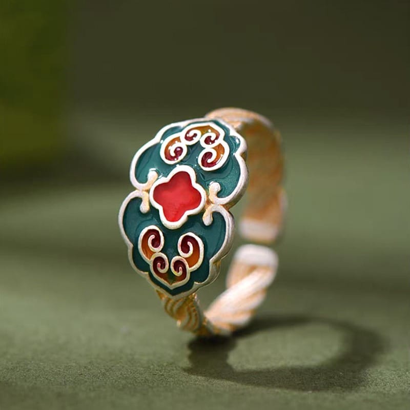 Ruyi Destiny Cloisonné Ring - Where wishes shape reality