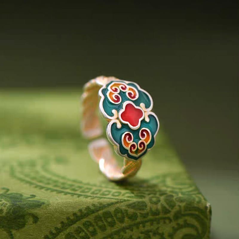 Ruyi Destiny Cloisonné Ring - Where wishes shape reality