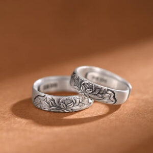 Twin Lotuses Couple Rings