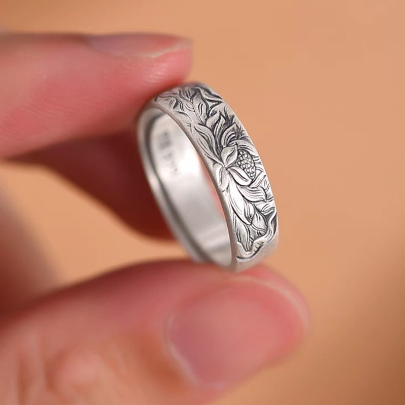 Twin Lotuses Couple Rings