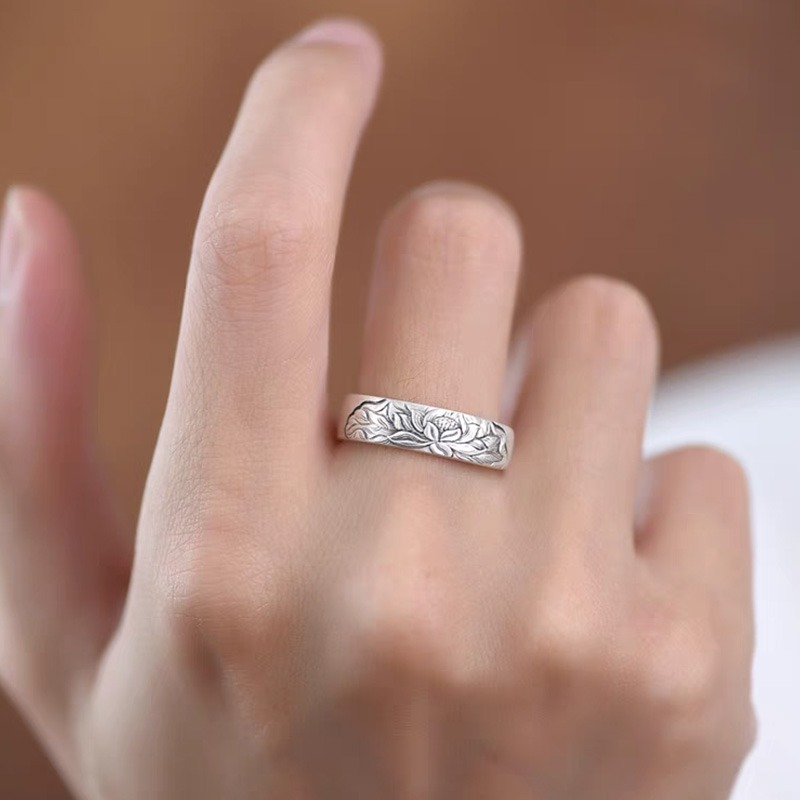 Twin Lotuses Couple Rings