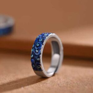 Enamel Cloud Pattern Ring