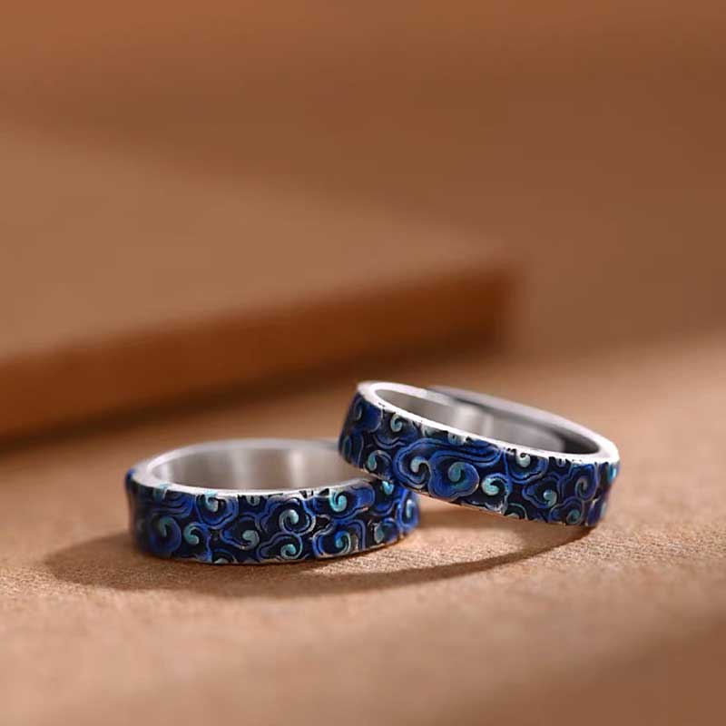 Enamel Cloud Pattern Ring