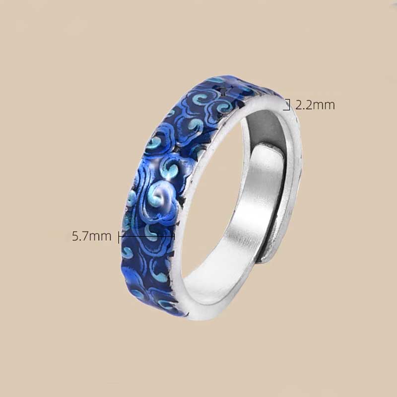 Enamel Cloud Pattern Ring