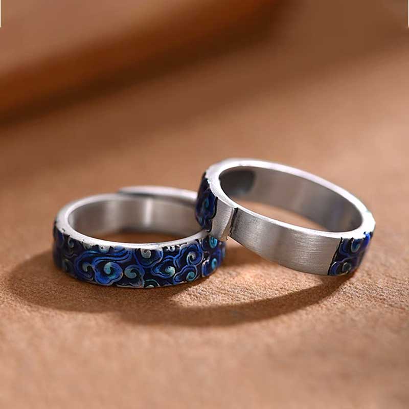 Enamel Cloud Pattern Ring