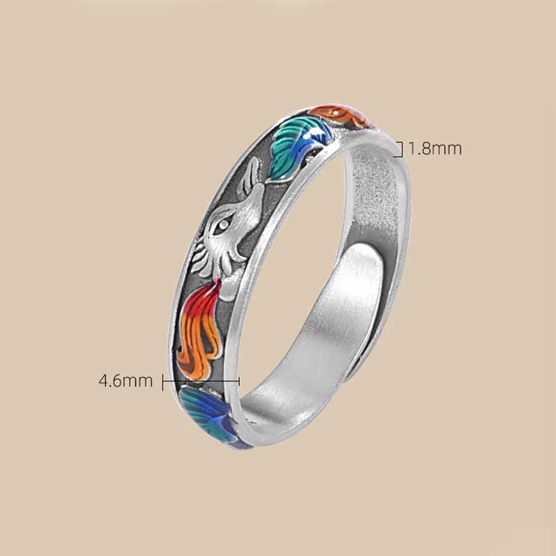Enamel Nine-Tailed Fox Ring