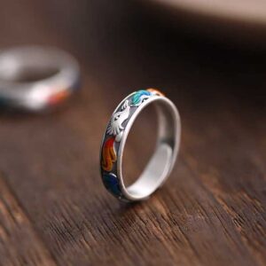 Enamel Nine-Tailed Fox Ring