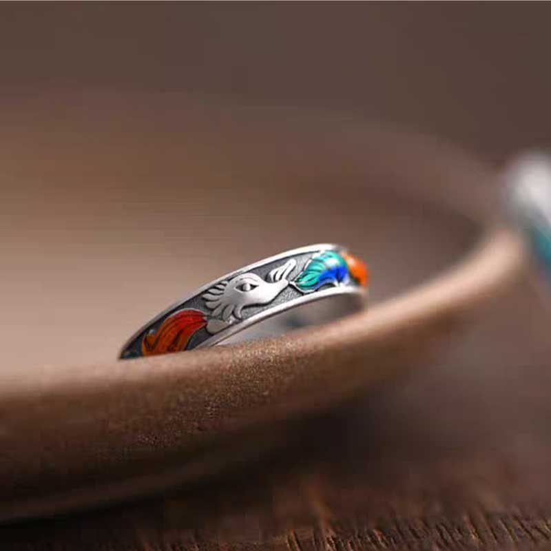 Enamel Nine-Tailed Fox Ring