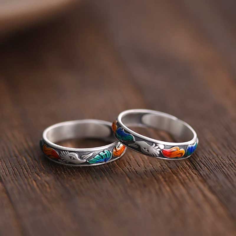 Enamel Nine-Tailed Fox Ring