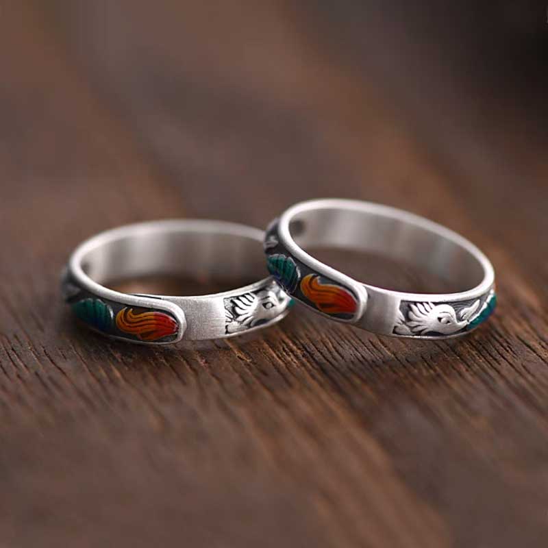 Enamel Nine-Tailed Fox Ring