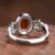 Red Agate Blossom Ring