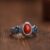 Red Agate Blossom Ring