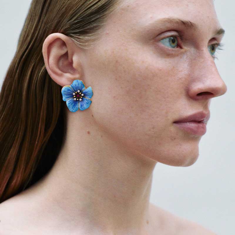 Blue Flower Earrings