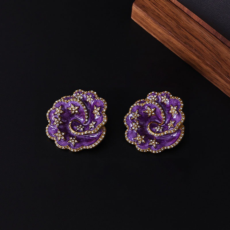 Purple Star Blossom Earrings