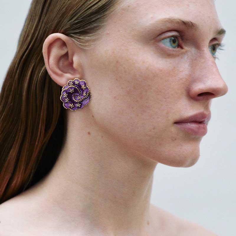 Purple Star Blossom Earrings