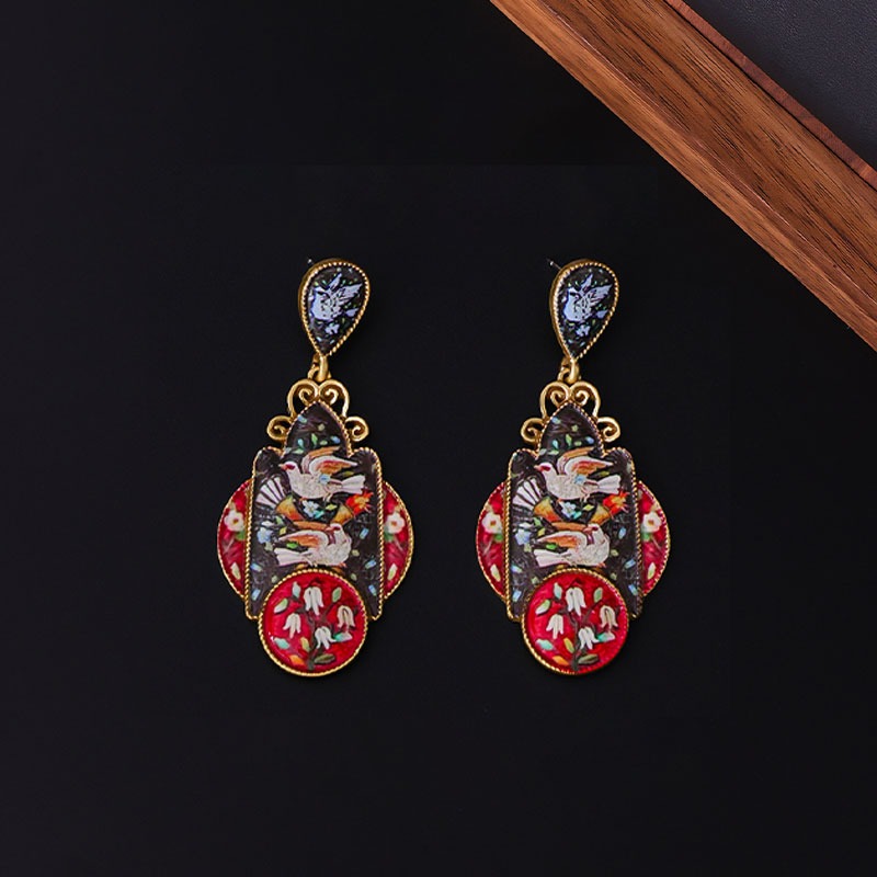 Red Swan Earrings