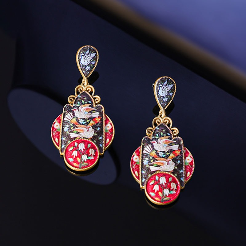 Red Swan Earrings
