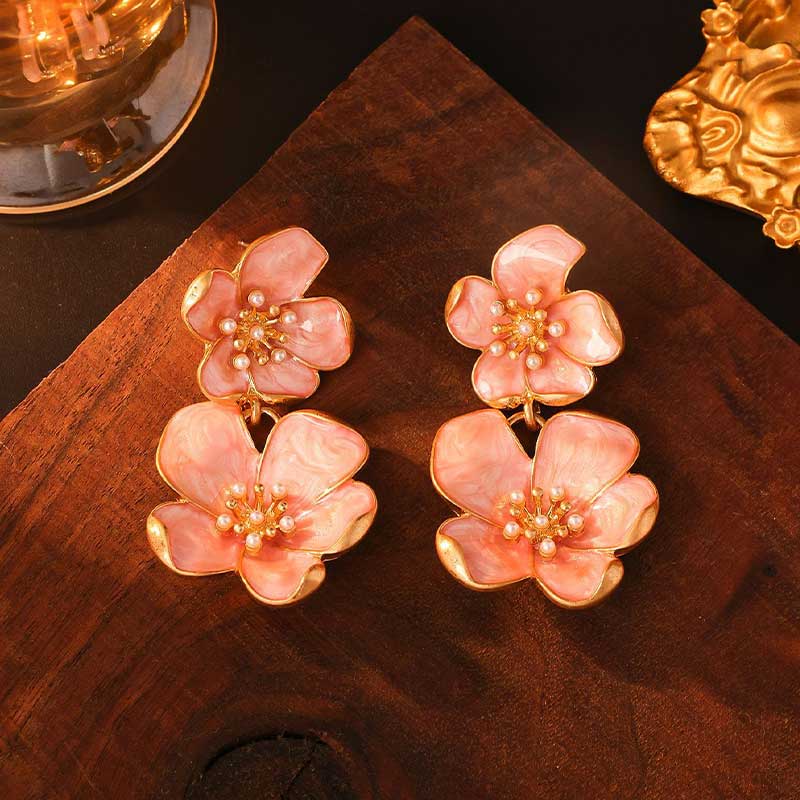 Pink Petal Earrings