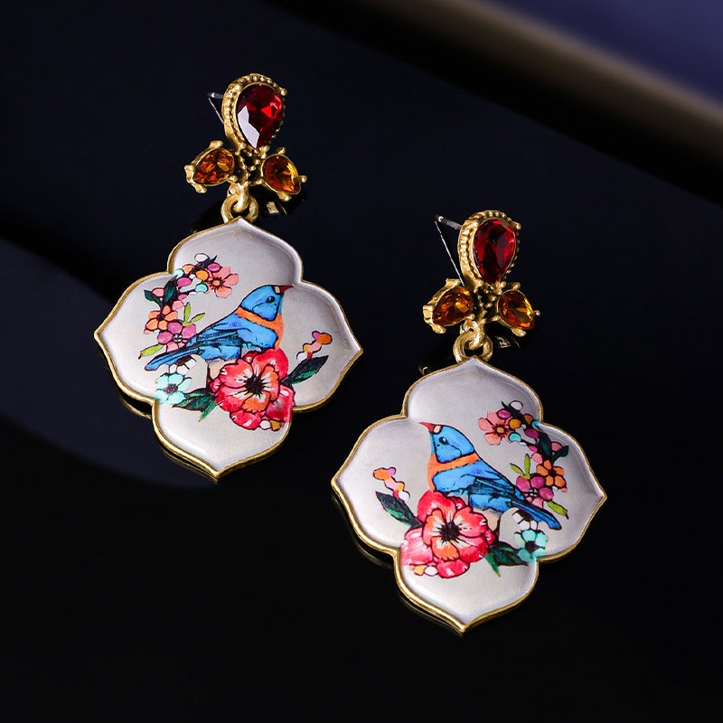 Flower and Bird Earrings