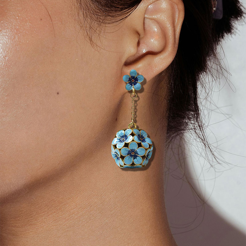 Blue Hydrangea Earrings