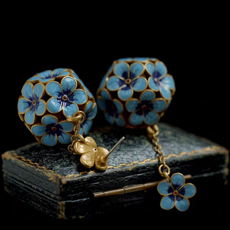Blue Hydrangea Earrings