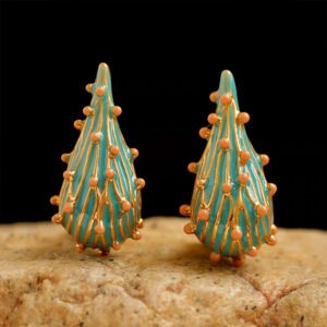 Green Cactus Earrings