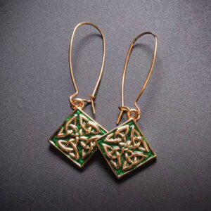 Diamond-Shaped Enamel Earrings