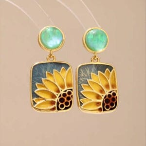 Golden Sunflower Earrings