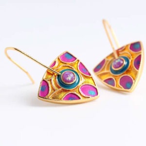 Knight Shield Earrings (Fuchsia)
