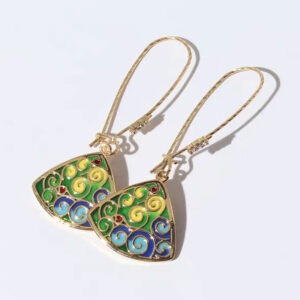 Spiral Hoop Earrings (Green)