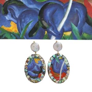 Pearl Drift Earrings (Blue Horse)