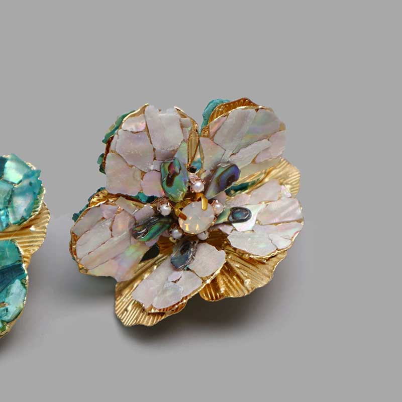 Sunlit Blue Shell Earrings