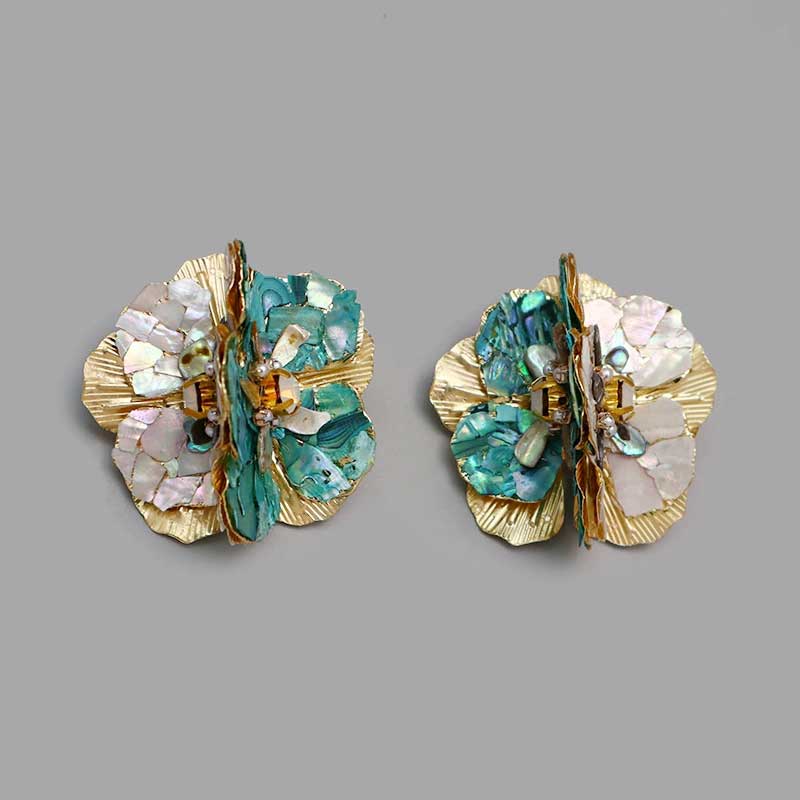 Sunlit Blue Shell Earrings