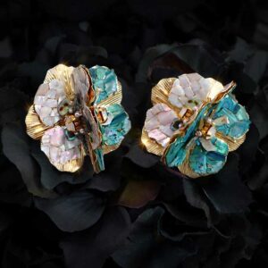 Sunlit Blue Shell Earrings
