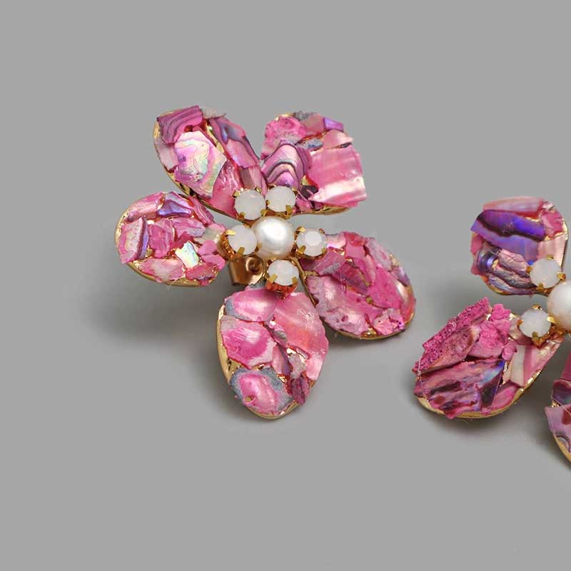Coral Flower Earrings (Red)