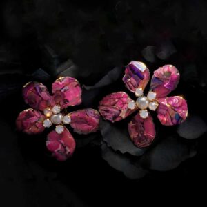 Coral Flower Earrings (Red)