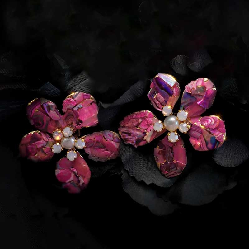 Coral Flower Earrings (Red)